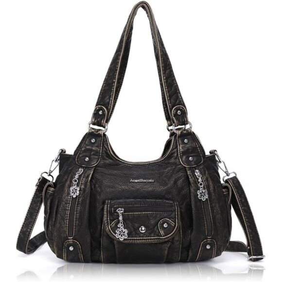 Womens Purses and Handbags PU Leather Shoulder Bag Bronze-145